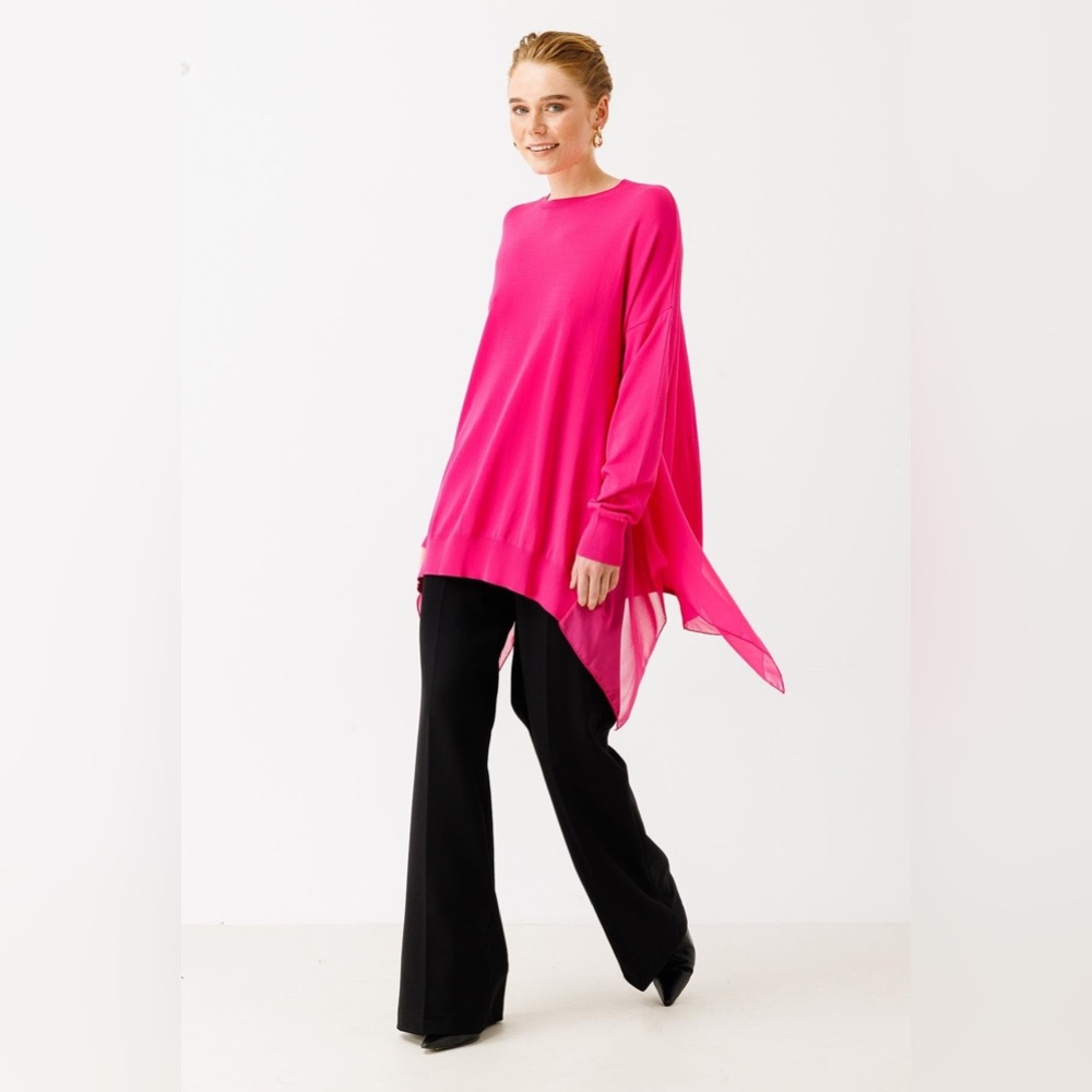 ST. John Pink Swing poncho sweater
